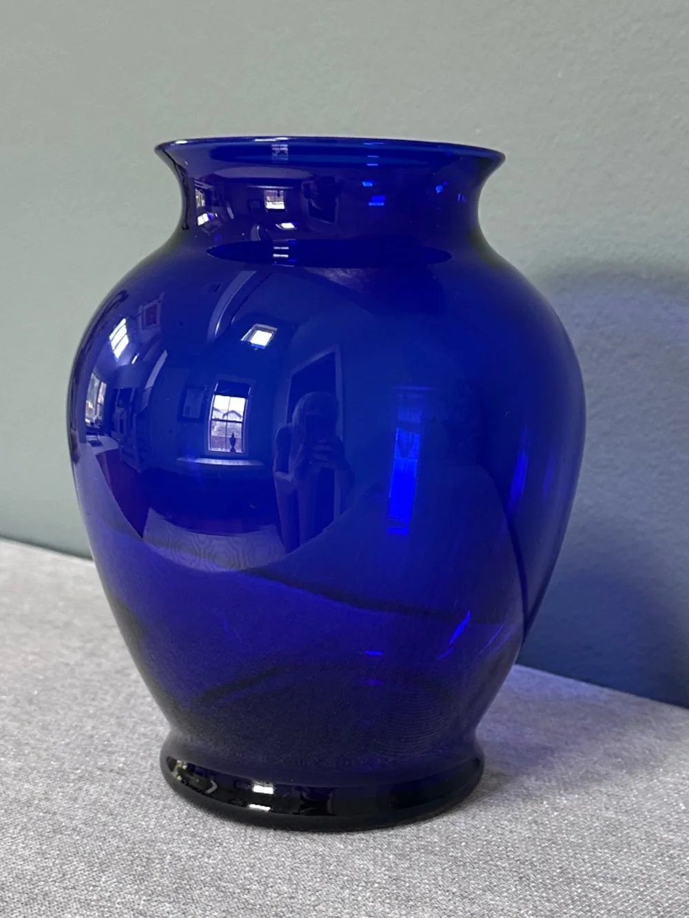 Vintage Cobalt Blue Glass Urn Vase